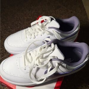 Nike Women’s Gamma Force Sneakers in White and Purple